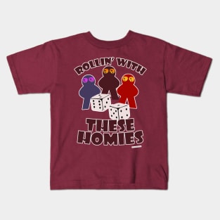 Fun Rolling Homies Boardgame Meeple Art Kids T-Shirt